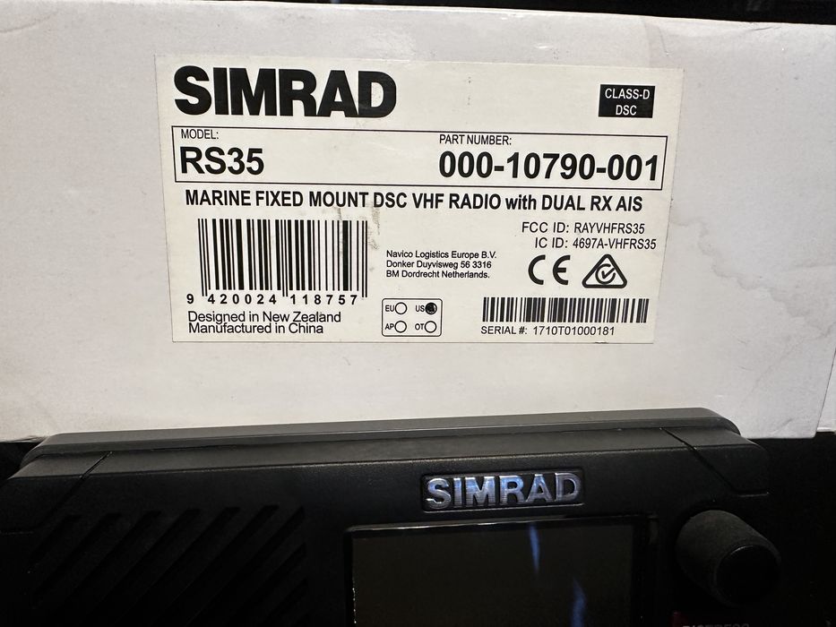 Radio morskie VHF - Simrad RS35 dual RX AIS - nowe!