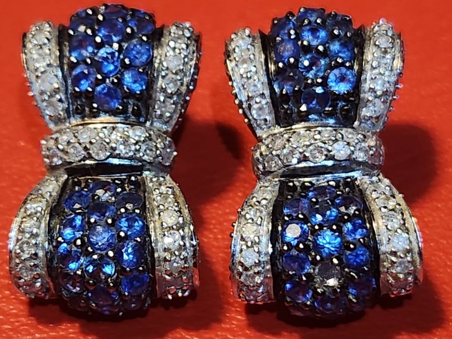 Kolczyki biale złoto z diamentami