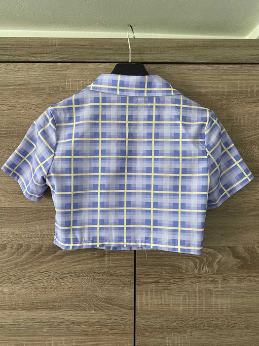 Crop top koszula krótka Shein aesthetic XS z kołnierzykiem zapinana