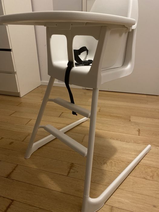 IKEA LANGUR Krzesło dziecięce/wysokie z tacą, biały