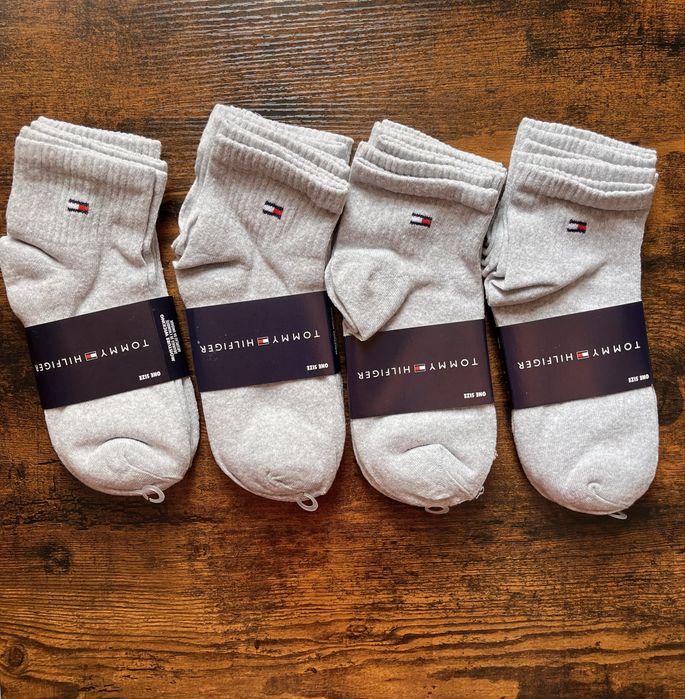 Skarpetki Tommy Hilfiger 6 par nowe szare skarpetki nad kostkę 38-42