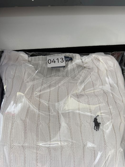 Sweter Warkocz Ralph Lauren Biały 100% Bawełna 413