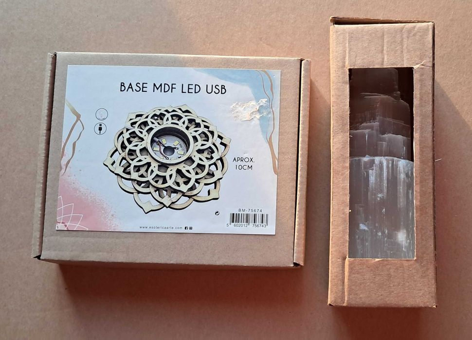 Selenite Cathedral Candle Holder with LED