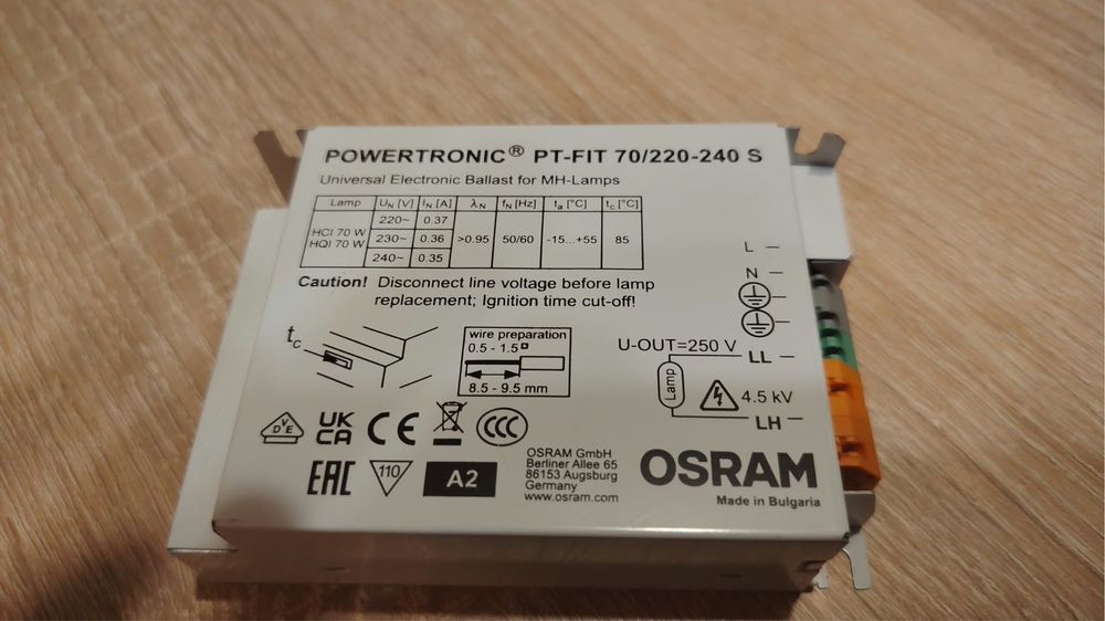 Statecznik osram PTi 70W układ zapłonowy do lamp POWERTRONIC balast 230V