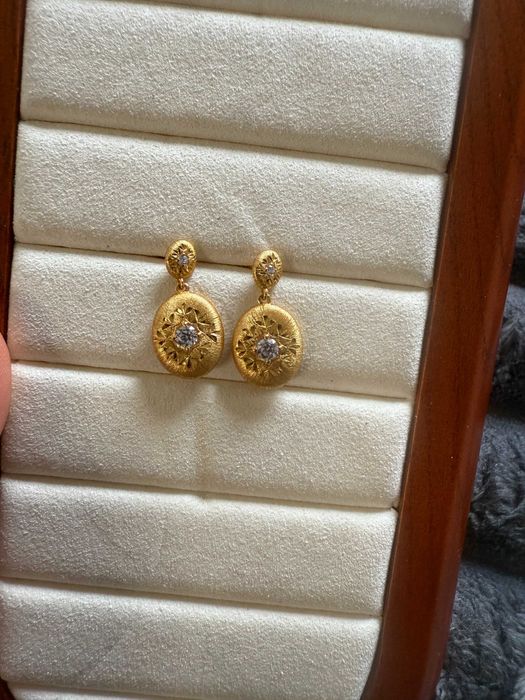 Brincos de prata 925 banhados a ouro com acabamento escovado earrings