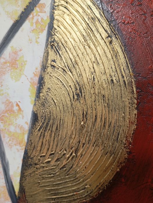 Pintura étnica em tela grande 119,5cm x 99,5cm de parede