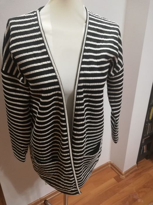Sweter, sweterek czarny w białe paski Next r. 12