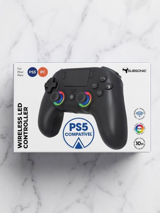 Comando Wireless LED Subsonic para PS5 / PC (Novo na Caixa)