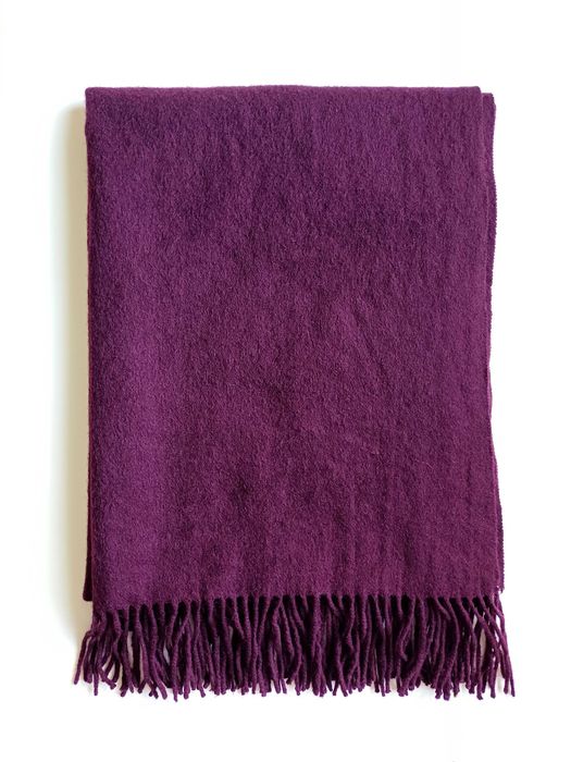 Bardzo duży bordowy szal z wełny mbyM