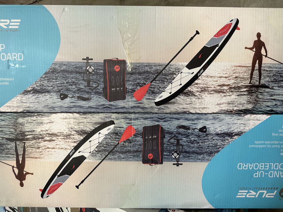 Надувная доска для SUP серфинга XQ Max с веслом и ремкомплектом 320х76х15