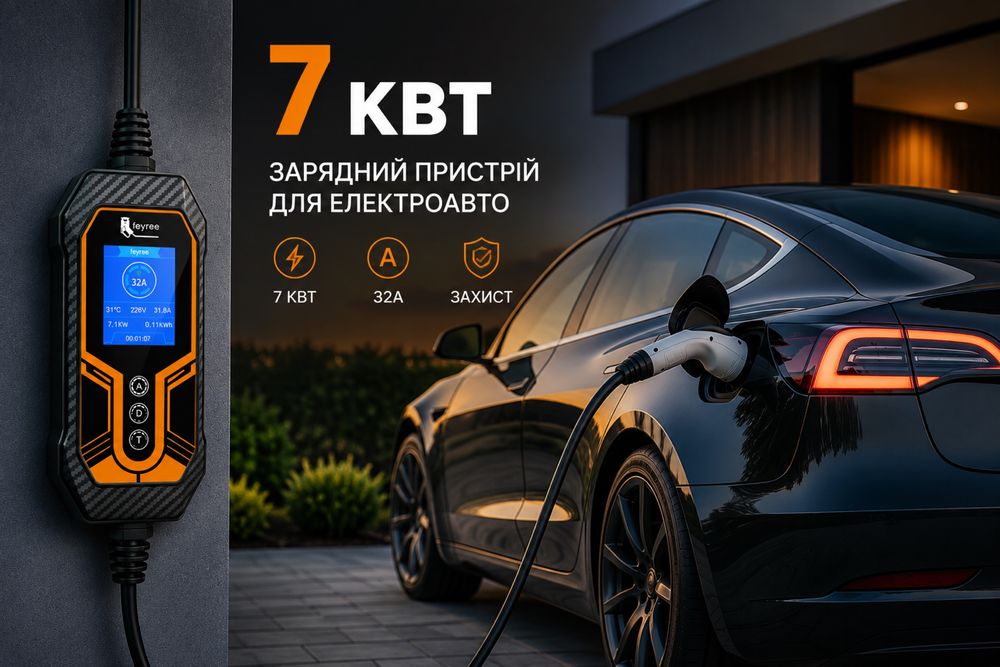 Зарядка Feyree Tesla Model S X USA NACS 7 кВт 32А 3,5 кВт 16А