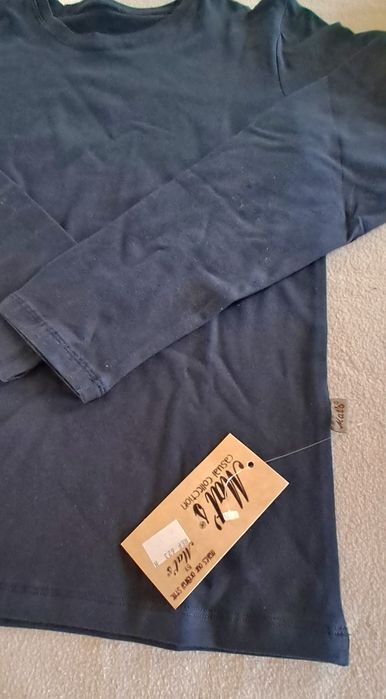 Sweatshirt azul marinho algodao cardado tam M Nova