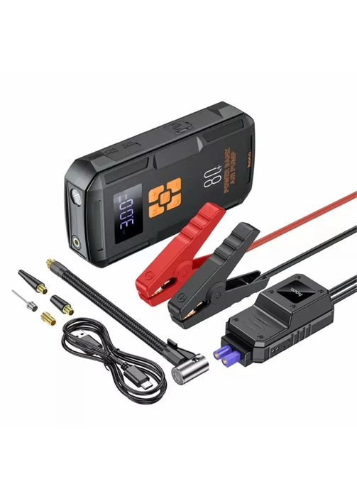 Пускозарядний пристрій +компресор + повербанк Hoco QS2