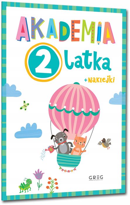 AKADEMIA 2-LATKA z naklejkami GREG baw się i ucz dla dzieci