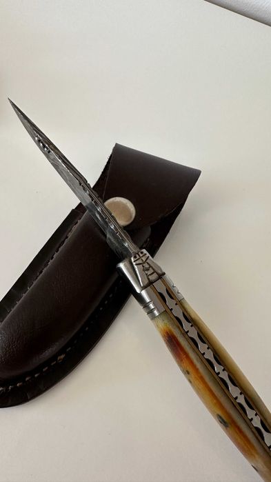 Navalha Damascus - Aço de Damasco/Feita à mão