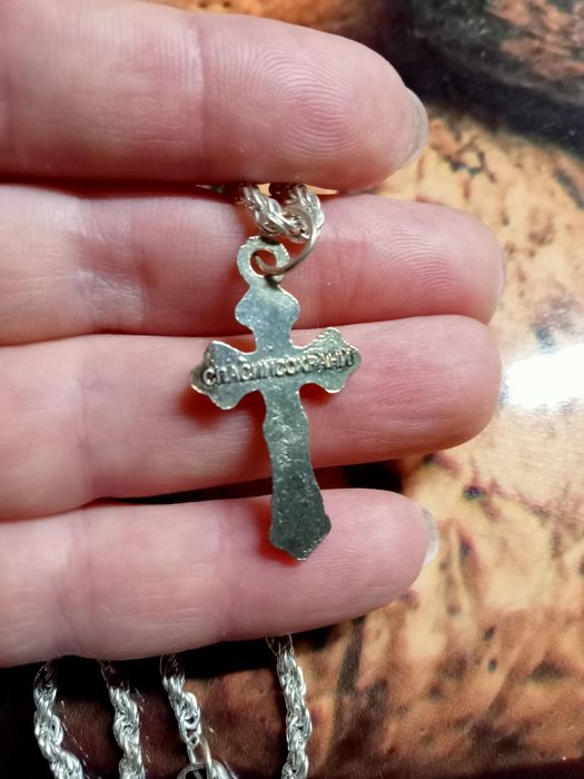 Кулон подвес крестик с цепочкой
