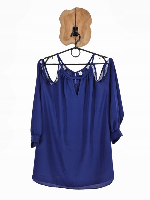 Bluzka z koronką XL 42 XL odkryte ramiona zwiewna