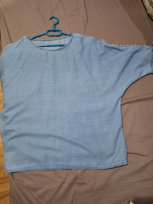 Bluzka kimonowa w kolorze jeans