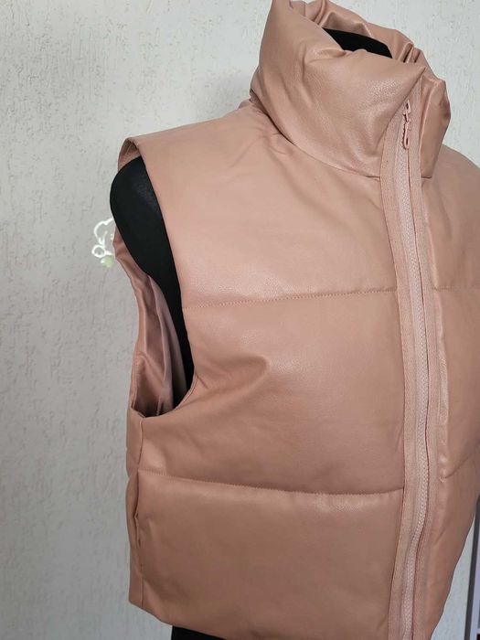 Bezrękawnik puder róż pikowana 36