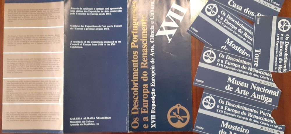 Bilhetes e desdobrável da XVII exposicao europeia de arte,ciencia e cu