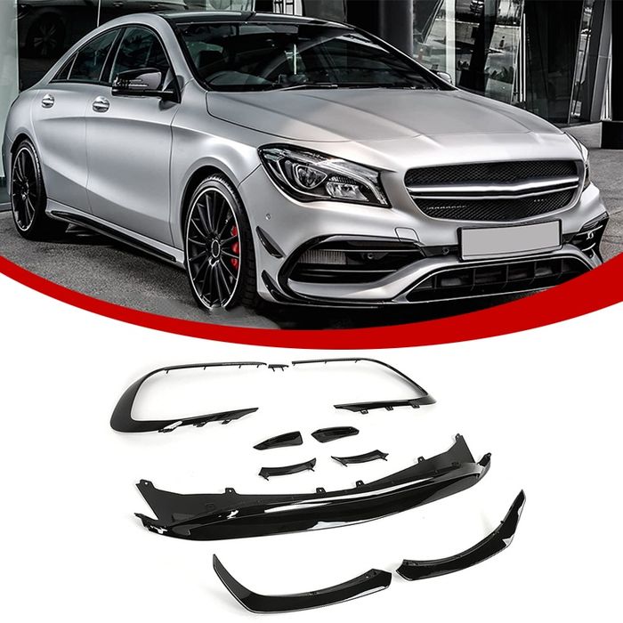 Mercedes CLA 45 C117 Bodykit Spoilery Lotka Komplet Czarny Połysk