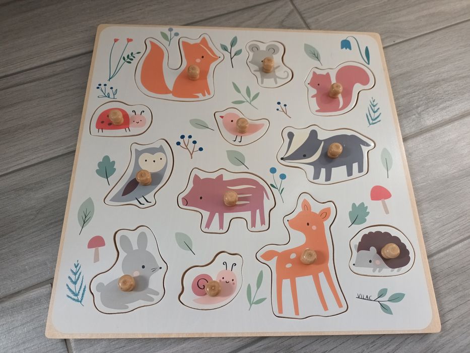 Puzzle Madeira de Encaixe Animais 18M+