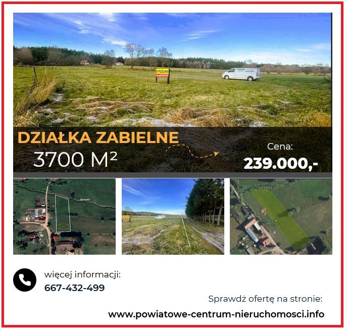 Działka  na sprzedaż Zabielne ! Zaproponuj Swoją Cenę !
