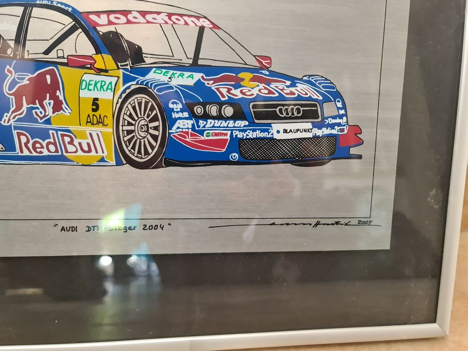 Quadro Audi A4 DTM 2004 Assinado pelo Artista – Ilustração Red Bull "Andreas-Graphik"