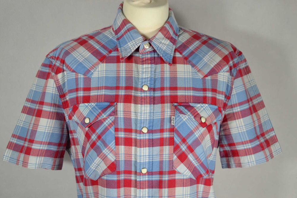 LEVIS Koszula Męska Krótki Rękaw M Bawełna 100% Super Stan Oryginalna