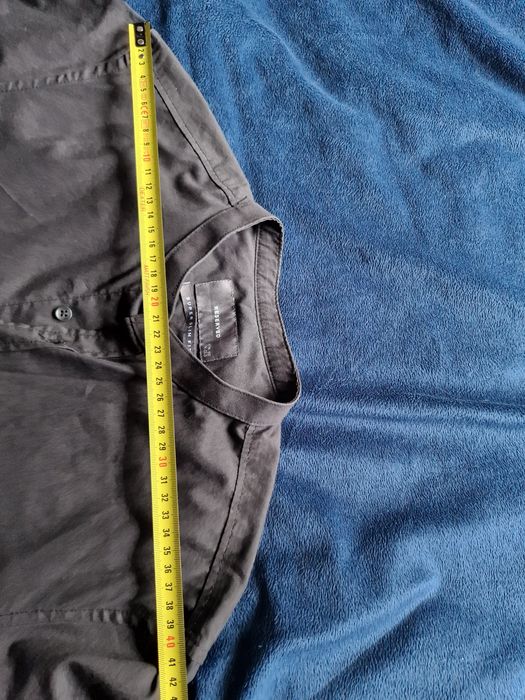 Czarna koszula slim fit bez kołnierzyka r. 39