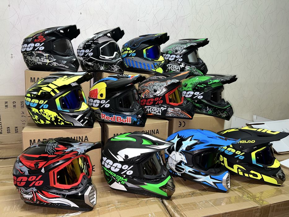 Кроссовый шлем эндуро для мото квадроциклов мотошлем