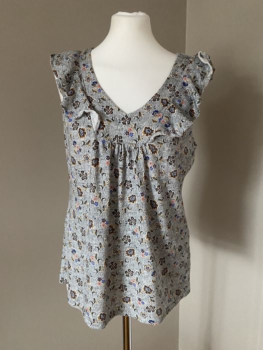 Romantyczna bluzka bez rękawów Fat Face kwiatowy print