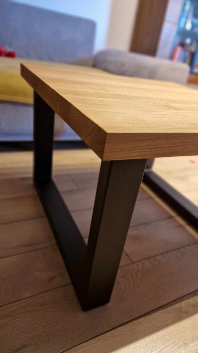 Stół dębowy 110x240 podstawa okrągła tuba, nogi loft meble