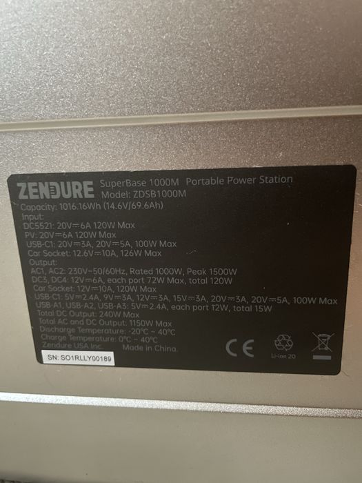 Zendure Superbase 1000m/1000 Вт