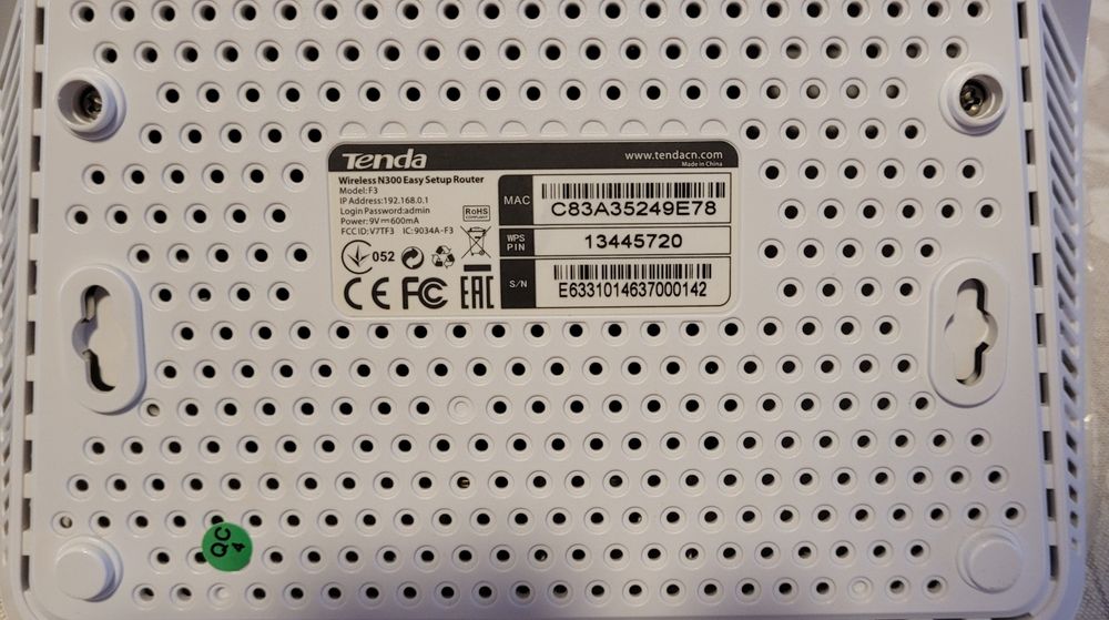 Tenda N300 Router F364284427238274124