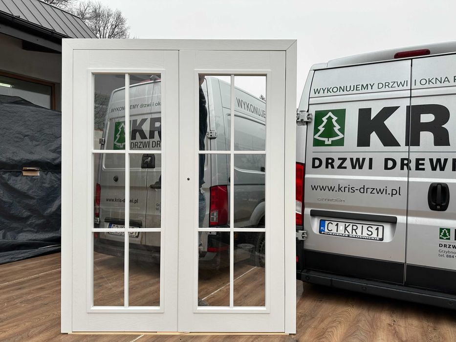 Drzwi wewnętrzne dwuskrzydłowe białe bezprzylgowe cała Polska