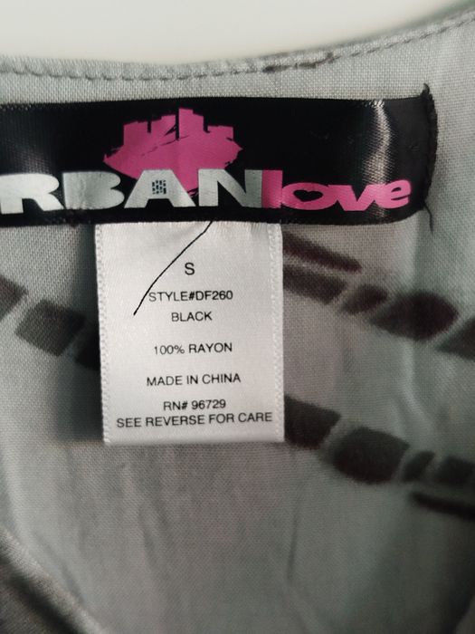 Szara sukienka na ramiączka boho we wzór Urban Love S 36
