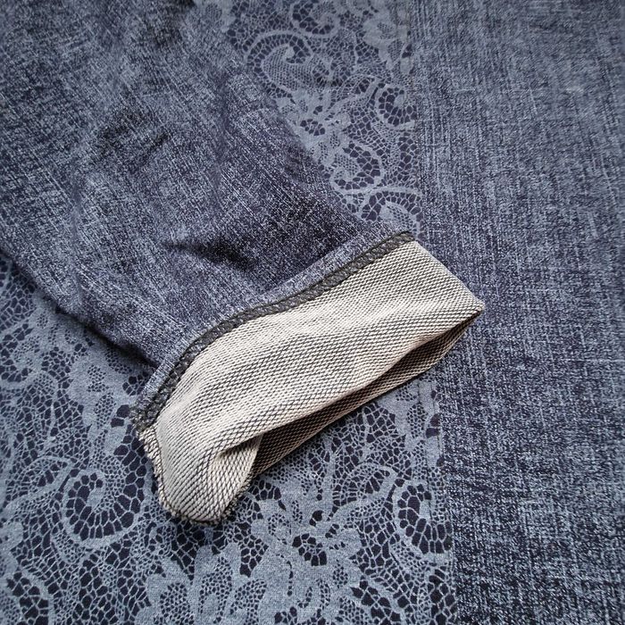 Sukienka szaro – granatowa klasyczna do kolan długi rękaw XL