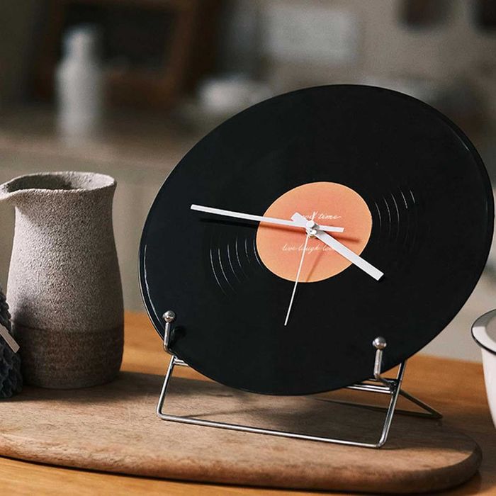 STYLOWY Zegar ścienny WINYL nowoczesny analogowy na ścianę vintage