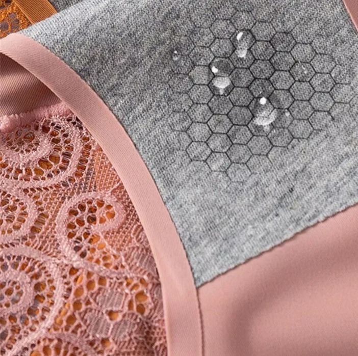 Bielizna.Figi.Majtki.Stringi.Bezszwowe Oddychające Koronka.Beżowe.Nowe