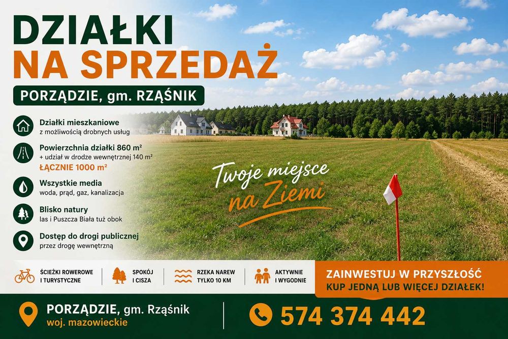 Twoje miejsce na Ziemi - Porządzie gmina Rząśnik niedaleko Warszawy - Widok 2