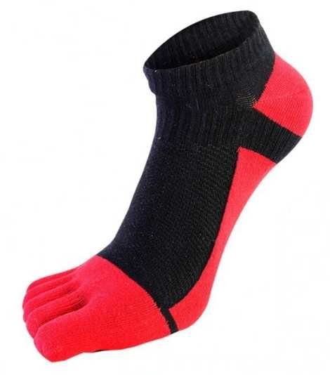skarpety Fivefingers pięciopalczaste termoaktywne   czarno czerwone