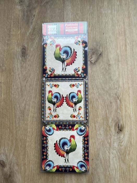 Podkladki korkowe folk paniątka z Polski nowe