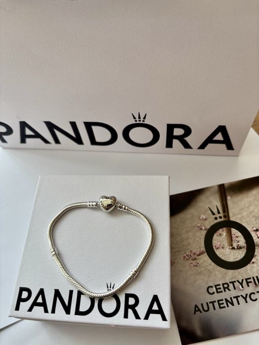 Bransoletka PANDORA 18 cm w zestawie z pudełkiem certyfikatem i torbebką S925 Nowa wyprzedaż