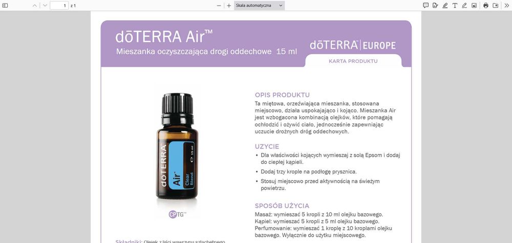 Olejki DoTerra, naturalne, oryginalne, nowe 15 ml