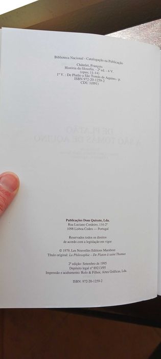 François Châtelet: História da Filosofia, 4 vols (Dom Quixote, 1995)