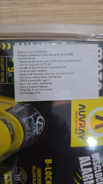 Antirroubo / Bloqueador de Disco com Alarme AUVRAY B-LOCK 10