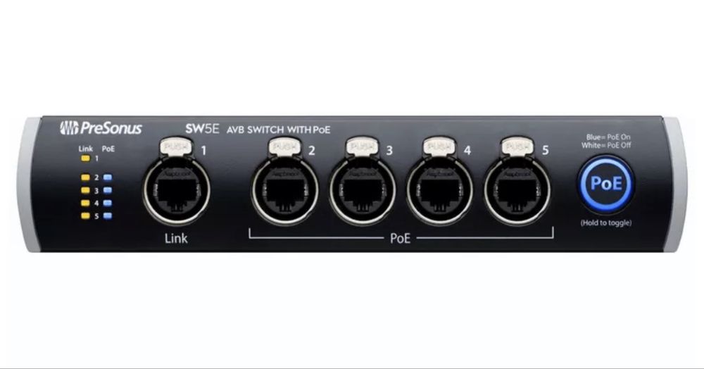 Monitores pessoais PreSonus EarMix 16M + Switch PoE — Novos