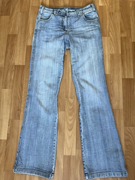 блакитні джинси кльош буткат y2k bootcut flare jeans light washed cecil
