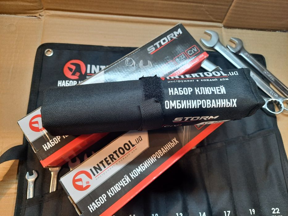 Набір ключів комбінованих 12од  6-22 мм, Cr-V, чохол INTERTOOL XT-1004